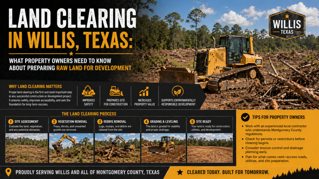 Land Clearing in Willis, Texas: What Property Owners Need to Know About Preparing Raw Land for Development